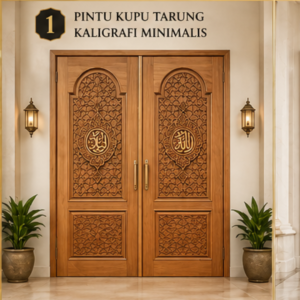 Pintu Kupu Tarung Kaligrafi Minimalis – Elegan & Bernuansa Islami