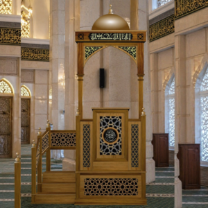 Mimbar Masjid Ukir Kubah Premium – Elegan & Berwibawa