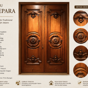 Pintu Ukir Jepara Kayu Jati Solid – Karya Handmade Elegan Bernuansa Klasik