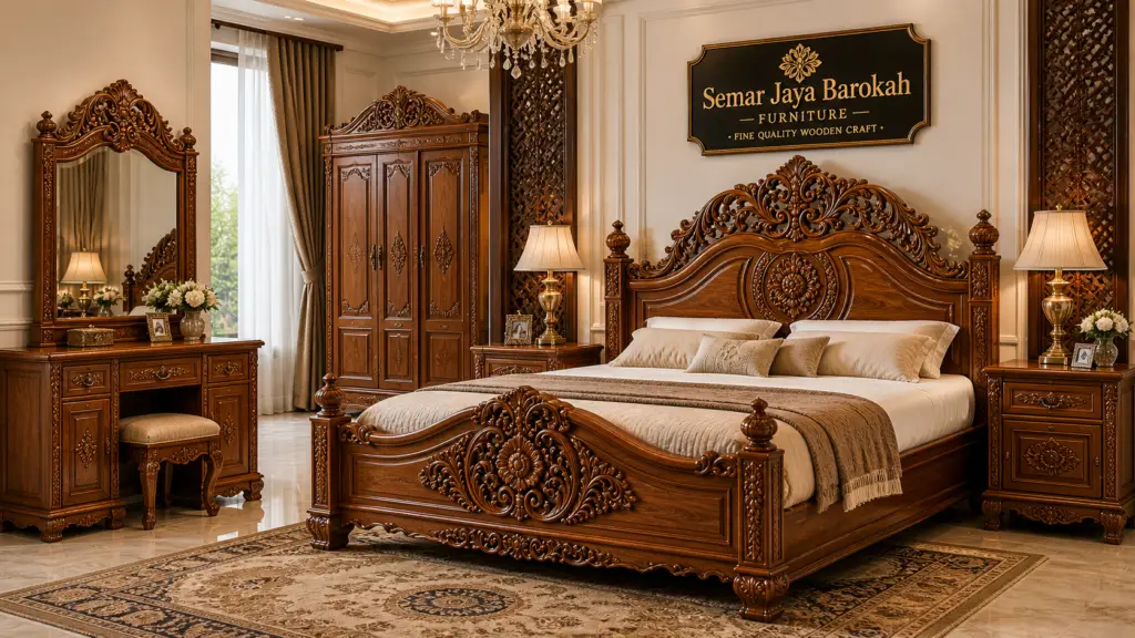 tempat tidur ukir jepara mewah semar jaya barokah asli
