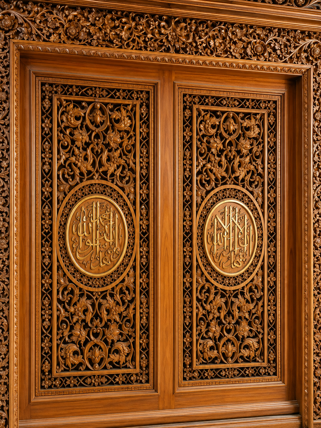 kaligrafi ukir kayu jati mewah motif floral islami – handmade jepara premium kaligrafi ukir kayu jati mewah motif floral islami – handmade jepara premium