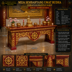 meja sembahyang umat buddha ukiran kalimantan barat mewah kayu jati premium