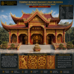 rumah ibadah umat buddha mewah motif kalimantan barat merah emas