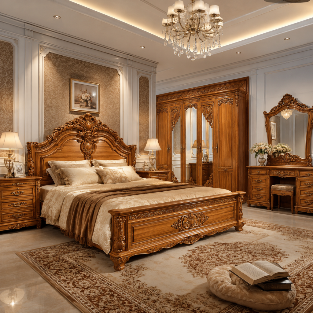 Kamar Set Mewah Kayu Jati Ukiran Jepara – Luxury Bedroom Set Finishing Natural Elegan 254e4107 decc 474f baba d82c9188dae9 (1)