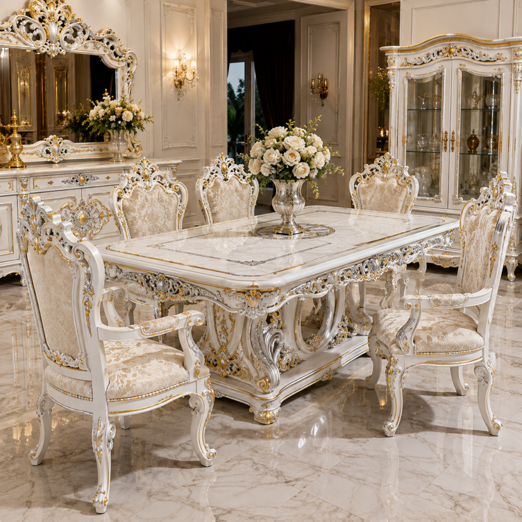 Luxury West Kalimantan Carved Dining Set – Premium Solid Teak Furniture from Jepara acd71ff7 9799 4bbd 8813 c94555794ef1