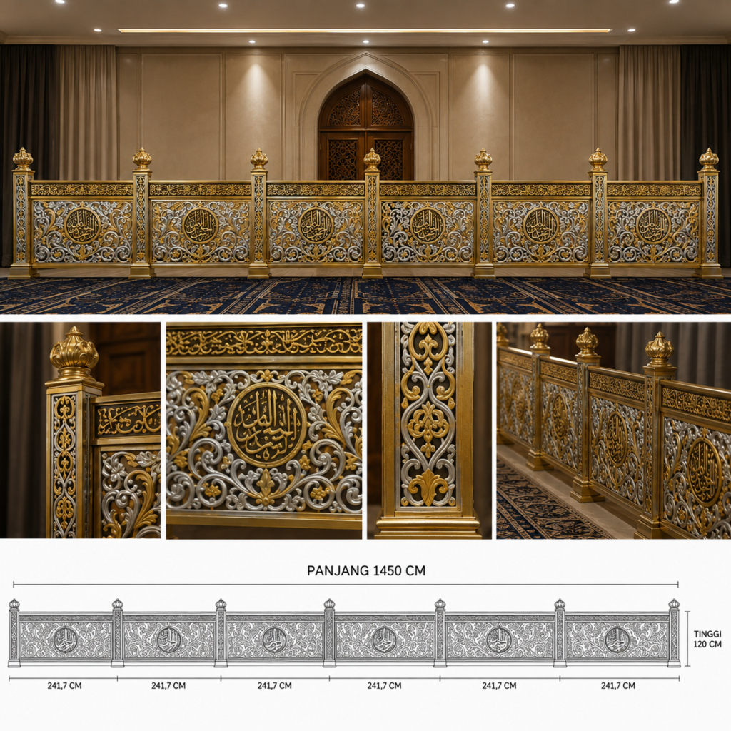 Shof Perempuan Masjid Ukiran Kalimantan Barat & Kaligrafi Arab Mewah – Panjang 1450 CM ff075a3b ddc8 4c86 9da8 28bf464baf06